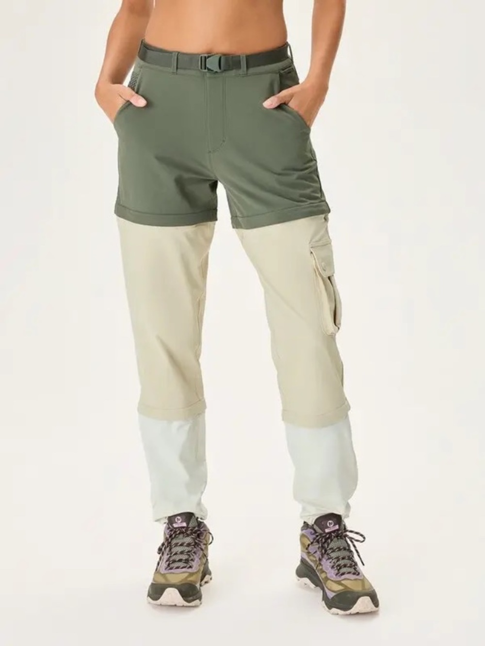 Outdoor Voices RecTrek Zip-Off Pant Kelp/Khaki/Bone • M